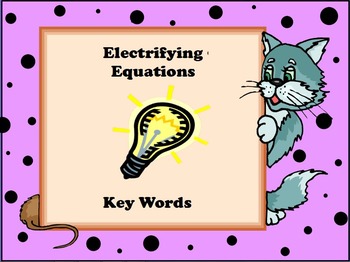 Preview of Key Words for Word Problems or Algebra Flip Chart