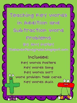 Key Words With Addition And Subtraction Problems By The Land Of 2nd Grade