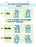 Key included - Solving 2 step equations notes & practice