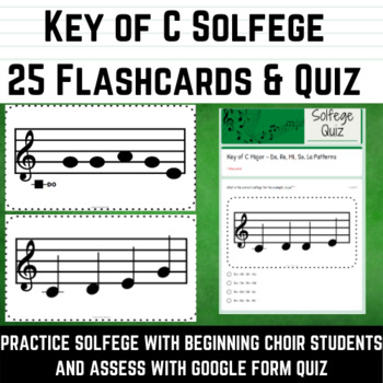 Preview of Key of C Pentatonic Solfege Slides and Google Form Quiz for Middle School Choir