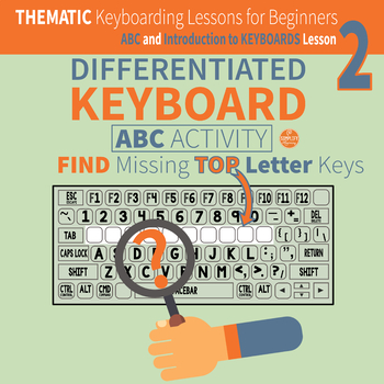 Preview of Keyboard Alphabet Activity:  Find Missing Top Letter Keys for Beginning Typist