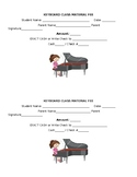 Keyboard Class Material Fee Template