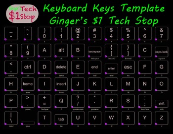 Preview of Keyboard Keys Template * Individual Keys * Wall Display * Transparent Background