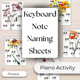 Keyboard Note Naming Worksheets - Flowers