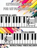 Keyboard & Notes Worksheets for Beginning Piano Lessons