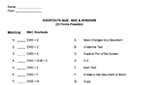Keyboard Short-cuts Quiz