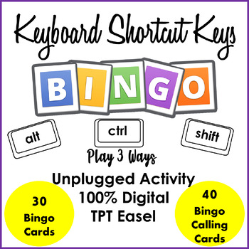 Preview of Keyboard Shortcut Keys Bingo | Unplugged & Digital Bingo