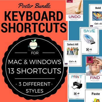 Preview of Keyboard Shortcut Posters | Apple, Chrome, Windows | Computer Lab Display