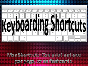 Preview of Keyboarding Shortcut Cards (Mac)