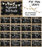 Keyboard Shortcut Posters for Mac Users - Burlap themed