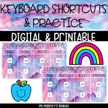 Preview of Keyboard Shortcuts & Practice | Digital & Printable | PC & Mac