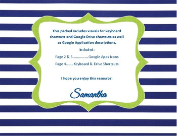 Preview of Keyboard Shortcuts and Google Apps Visuals for Chromebooks