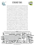 Keyboard Terms activities word search puzzle worksheet