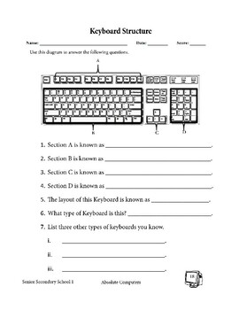 Preview of Keyboard and Mouse Worksheet