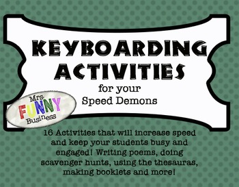 Preview of Keyboarding Activities for your Speed Demons