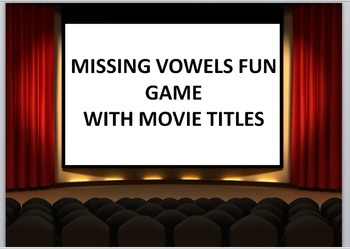 Preview of Keyboarding Games- Missing Vowels Fun Game with Movie Titles- PowerPoint Ver.