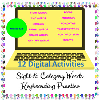 Preview of Keyboarding Sight & Category Words-Typing Practice - Distance Learning Resource