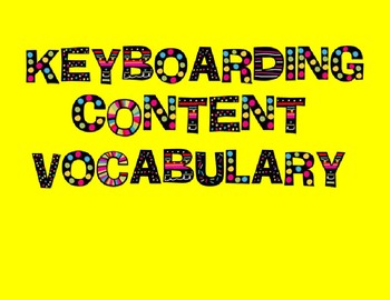 Preview of Keyboarding Vocabulary and Word Wall
