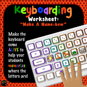 Preview of Keyboarding Worksheet A (“Make a Name-Bow”)
