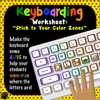 Preview of Keyboarding Worksheet B (“Stick to Your Color Zones”)