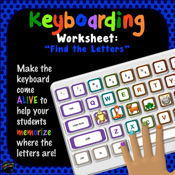 Preview of Keyboarding Worksheet D (“Find The Letters”)