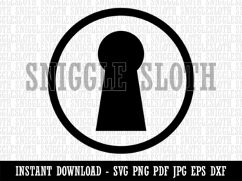 Preview of Keyhole Symbol Clipart Instant Digital Download SVG EPS PNG PDF AI DXF JPG Files
