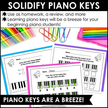 Piano Keys Worksheets: Piano Keys are a Breeze! | TpT