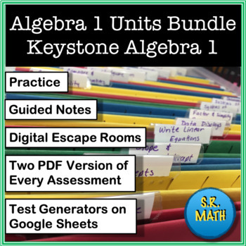 Preview of Algebra 1 Curriculum Plus Activities Growing Bundle, Keystone Algebra 1