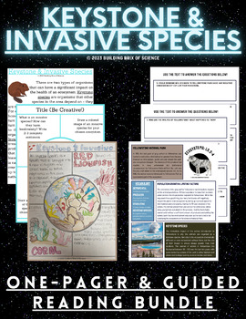 Preview of Keystone & Invasive Species One-Pager + Guided Reading Activity Bundle