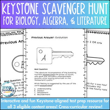 Preview of Keystone Prep Scavenger Hunt - Literature, Algebra, and Biology!