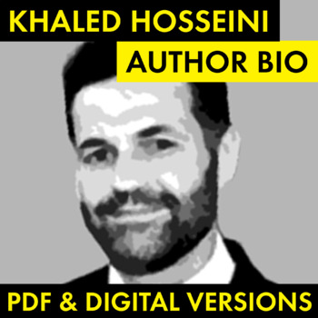 Preview of Khaled Hosseini Author Study Biography Worksheet, PDF & Google Drive, CCSS