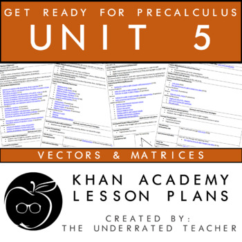 Preview of Distance Learning Math Lessons + Get Ready for Precalculus + Vectors & Matrices