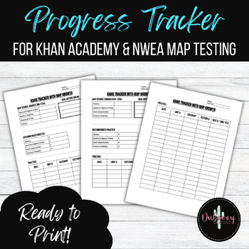 Preview of Khan Academy Progress Tracker | Aligned with NWEA MAP Growth Scores