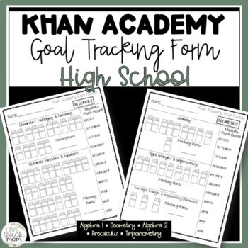 Preview of Khan Academy Student Tracking Form for High School