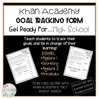 Preview of Khan Academy Tracking Sheet for "Get Ready" Series HIGH SCHOOL