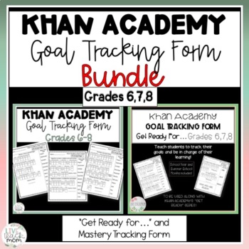 Preview of Khan Academy Tracking Sheets Grades 6,7,8 BUNDLE