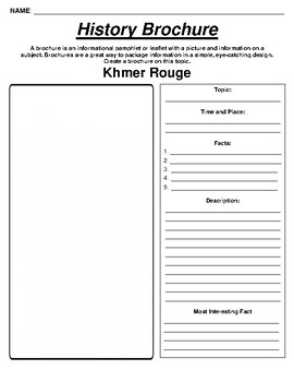 Preview of Khmer Rouge "Informational Brochure" Worksheet
