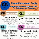 KhwanKamonwan Handwriting Fonts Bundle - 4 Pack for Educat