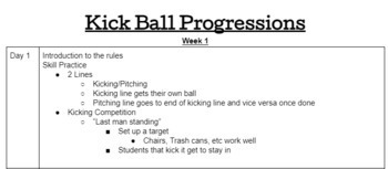 Preview of Kick Ball Progressions - (Two Weeks)