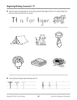 Kick Start Kindergarten – Set B: Beginning Sounds by T. Hutchens