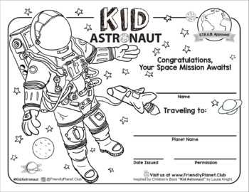 Preview of Kid Astronaut STEAM / Space Certificate (Role-play)
