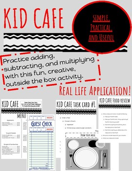 Preview of Kid Cafe-Restaurant Math