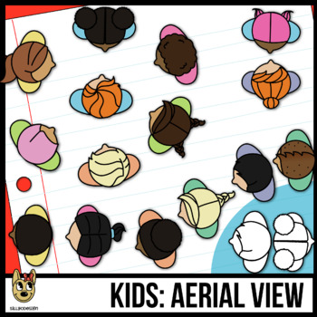 Preview of Kid Clip Art: Aerial view, Tops of Heads and Shoulders - Routines, Games, Dances