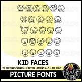 Kid Faces Picture Font {Educlips Clipart}