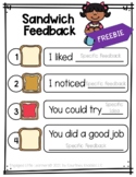 Kid Friendly Feedback Anchor Chart | Sandwich Peer Critiqu