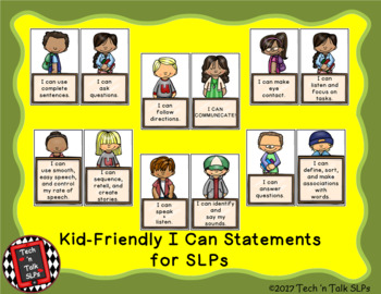 Preview of Kid-Friendly "I Can" Posters for Speech-Language Therapists
