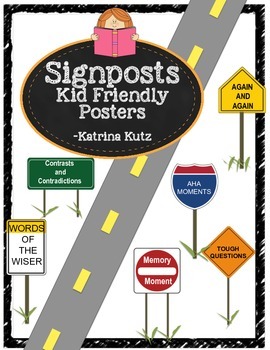 Preview of Kid Friendly Signposts Posters for Close Reading