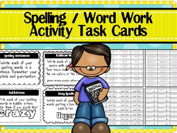 Preview of SPELLING CENTER ACTIVITIES (Task Card & Label Versions) for ANY Word List