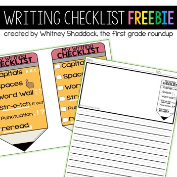 Preview of Kid Friendly Writing Checklist FREEBIE