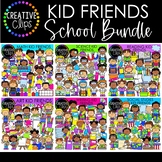 Kid Friends Clipart Bundle {Math, Reading, Science, Back t